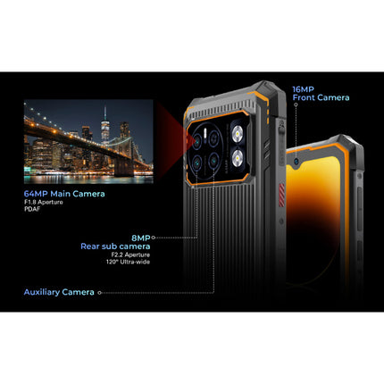 Cyber 13 Pro Smartphone Oranje - Android 13 - 20 GB RAM - 256 GB Opslag - 64MP Camera - 10800mAh Batterij