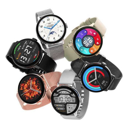 Randloze Smartwatch Mesh Bandje Fitness Sport Activity Tracker Horloge Android Zwart