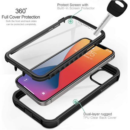iPhone 8 360°  Full Body Hoesje Bumper Case  + Screenprotector - Shockproof Cover Zwart