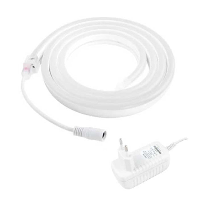 Neon LED Strip 2 Meter - Flexibele Verlichting Tube met Stekker Adapter 12V Waterdicht Wit