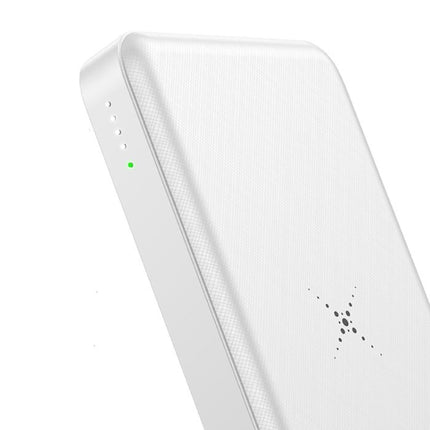 10.000mAh Draadloze Qi Oplader + Powerbank Noodaccu Batterij Wireless Charger Pad Wit