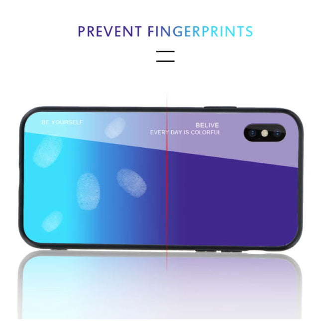 Xiaomi Redmi Note 10 Gradient Hoesje - TPU en 9H Glas - Shockproof Glossy Case Cover Cas Rood