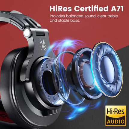 A71 Gaming Studio DJ Koptelefoon met 6.35mm en 3.5mm AUX Aansluiting - Rood 