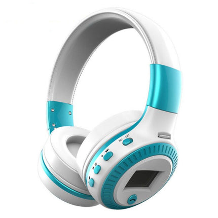 B19 Draadloze Koptelefoon met LED Display en FM Radio - Bluetooth 5.0 Wireless Headphones Stereo Studio Blauw