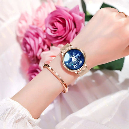 Fashion Smartwatch voor Vrouwen - Fitness Sport Activity Tracker Smartphone Horloge iOS Android - Goud Staal