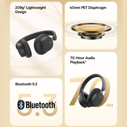 Bowie D05 Draadloze Koptelefoon - Over Ear HiFi Bluetooth 5.3 Headset Roze