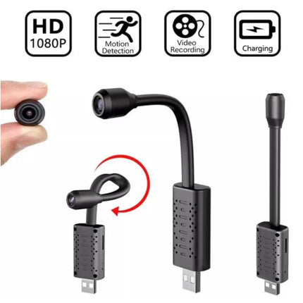 Mini Security Camera - Buigbaar 1080p HD Camcorder Motion Detector Alarm Zwart
