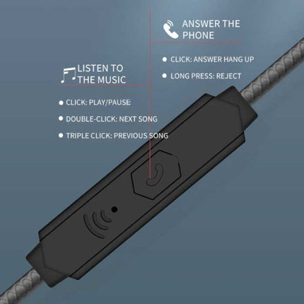 X15 Extra Bass Oordopjes met Microfoon - 3.5mm AUX Oortjes Wired Earphones Oortelefoon Zwart
