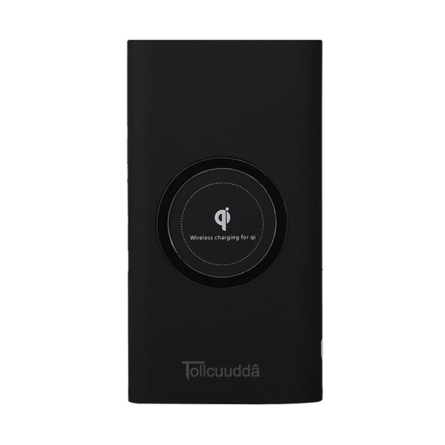 Draadloze Qi Powerbank Oplader 10.000mAh Noodaccu Batterij Wireless Charger Pad Zwart