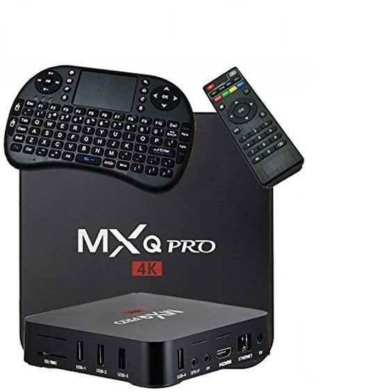 MXQ Pro 4K TV Box Mediaspeler Android Kodi - 1GB RAM - 8GB Opslagruimte + Draadloos Toetsenbord