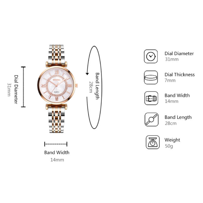 Dames Crystal Horloge - Anoloog Luxe Uurwerk voor Vrouwen 