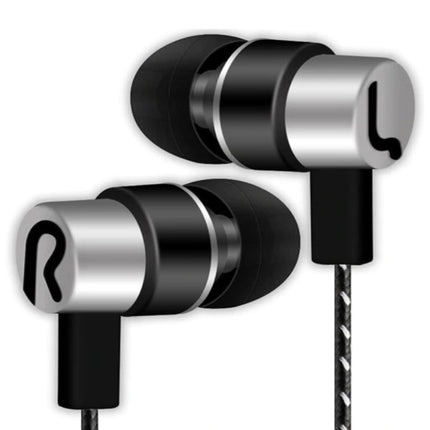 3.5mm AUX Oordopjes Oortjes Wired Earphones Oortelefoon Zilver