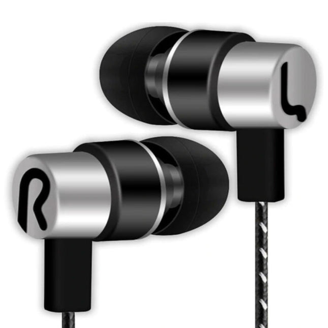 3.5mm AUX Oordopjes Oortjes Wired Earphones Oortelefoon Zilver