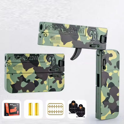 Lifecard Vouwbaar Soft Bullet Pistool - Speelgoed Shell Geweer - Camo