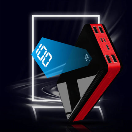 80.000mAh Powerbank met 4 Poorten - Ingebouwde Zaklamp - Externe Noodaccu Batterij Oplader Charger Rood