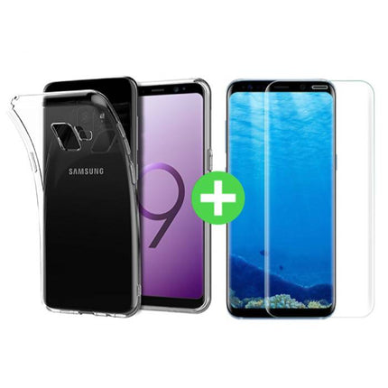 Samsung Galaxy S9 Plus Transparant TPU Hoesje + Screen Protector Tempered Glass