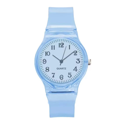 Jelly Horloge voor Dames - Kwarts Uurwerk Silicoon Bandje - Lichtblauw