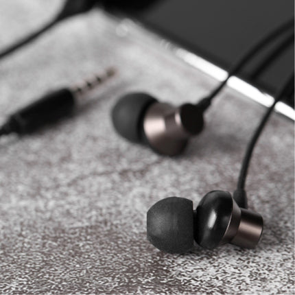 H130 Oordopjes met Opbergtasje - Microfoon en Controls - 3.5mm AUX Oortjes Volumebeheer Wired Earphones Oortelefoon Zwart