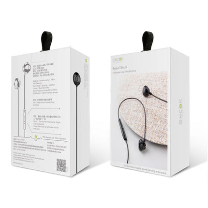 Encok H06 Oortjes met Microfoon en Volume Controls - 3.5mm AUX Oordopjes Wired Earphones Oortelefoon Zwart
