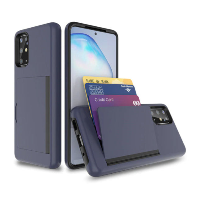 Samsung Galaxy A20 - Wallet Card Slot Cover Case Hoesje Business Navy