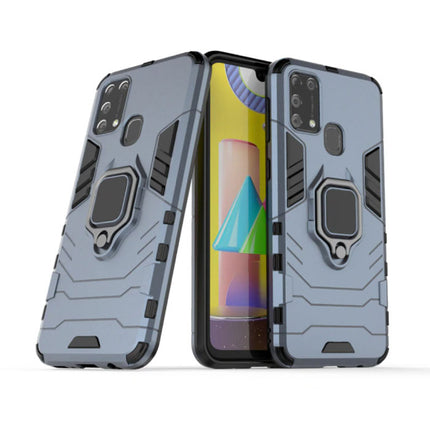 Samsung Galaxy A7 2018 Hoesje met Kickstand en Magneet - Shockproof Cover Blauw