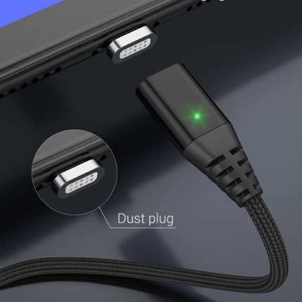 USB 2.0 - iPhone Lightning Magnetische Oplaadkabel 1 Meter Gevlochten Nylon Oplader Data Kabel Data Zilver