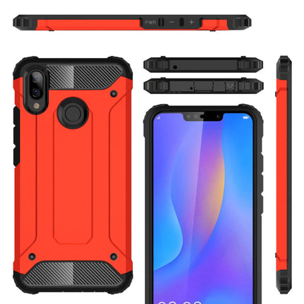 Huawei Mate 20 Pro Armor Case - Silicone TPU Hoesje Cover Cas Rood