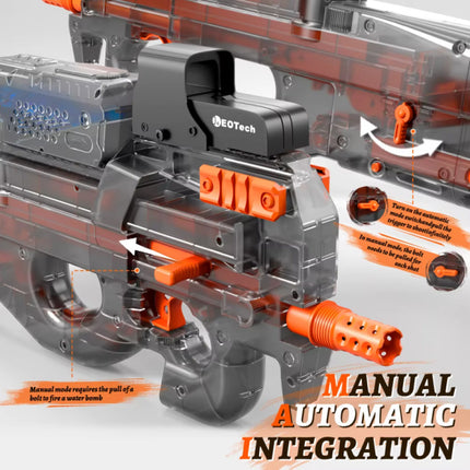 P90 Elektrische Gel Blaster Volautomatisch - Water Speelgoed Foam Shooter - Transparant Zwart