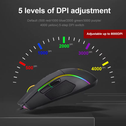 Lonewolf G105 Gaming Muis -  8000 DPI - RGB Optisch Ergonomisch Programmeerbaar - Zwart
