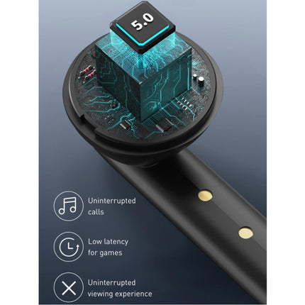 W05 Draadloze Oortjes - Qi Draadloos Opladen - True Touch Control TWS Bluetooth 5.0 Earphones Earbuds Oortelefoon Zwart