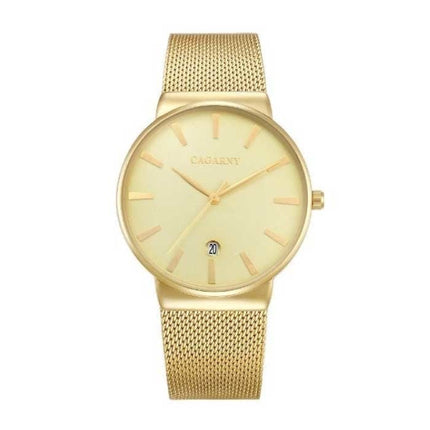Luxe Kristallen Kwarts Horloge voor Heren - Waterdicht Polshorloge Roestvrij Staal Zwart