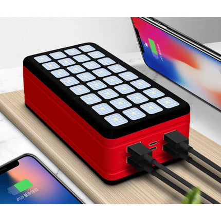 99.000mAh Powerbank met 4 Poorten - Ingebouwde Zaklamp - Externe Noodaccu Batterij Oplader Charger Zwart