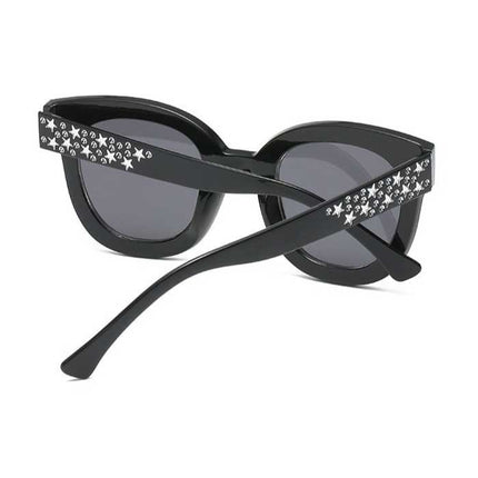Oversized Mozaïek Zonnebril voor Dames - Retro Catwalk Bril UV400 Eyewear Roze
