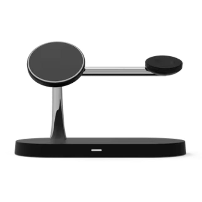 3 in 1 Draadloos Qi Oplaadstation - Compatibel met Apple iPhone / iWatch / AirPods -  Charging Dock 15W Oplader Nachtlampje - Zwart