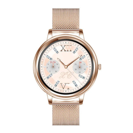Fashion Smartwatch voor Vrouwen - Fitness Sport Activity Tracker Smartphone Horloge iOS Android - Goud Staal