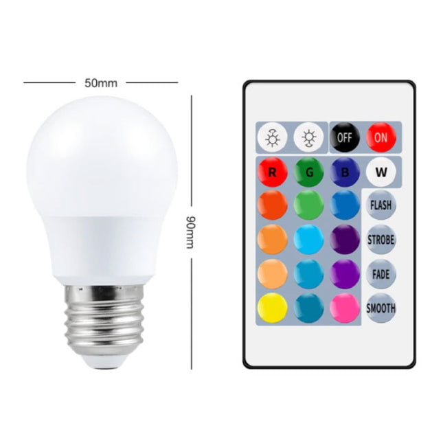 LED Lamp 5W (Warm) - RGB Verlichting met IR Afstandsbediening E27 220V Kleuraanpassing