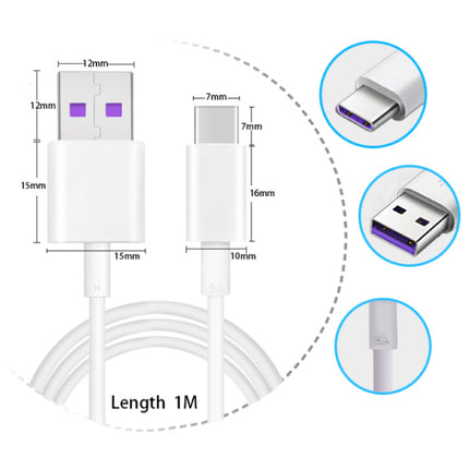 USB-C Oplaadkabel 5A - Fast Charge Oplader Data Kabel Android 1 Meter Zwart