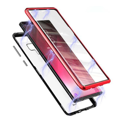 Samsung Galaxy S10 Plus Magnetisch 360° Hoesje met Tempered Glass - Full Body Cover Hoesje + Screenprotector Rood