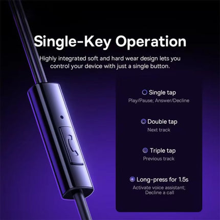 HZ11 Oordopjes met Microfoon en Controls - USB-C Oortjes Volumebeheer Bedrade Oortelefoon - Zwart