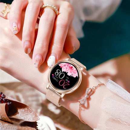 Fashion Smartwatch voor Vrouwen - Fitness Sport Activity Tracker Smartphone Horloge iOS Android - Goud Staal