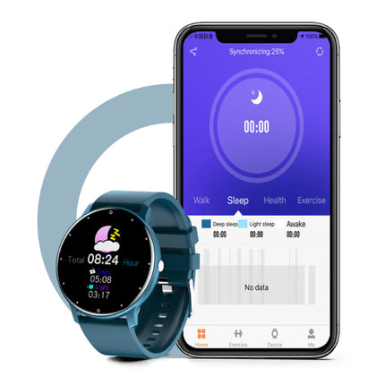 2021 Smartwatch met Hartslagmonitor -  Fitness Sport Activity Tracker Siliconen Bandje Horloge iOS Android Zwart