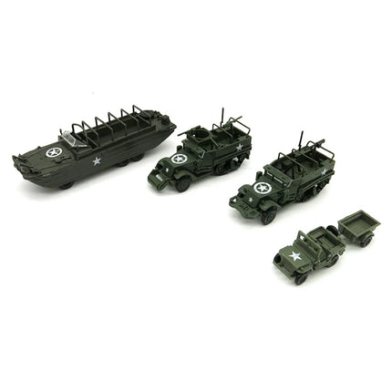 1:72 Willys MB Jeep Bouwkit - Amerikaanse Leger Wagen Plastic Hobby Doe-het-zelf Model Bruin