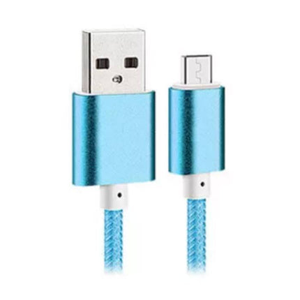 USB 2.0 - USB-C Oplaadkabel Gevlochten Nylon Oplader Data Kabel Data Android 1.5 Meter Blauw