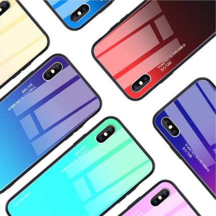 Xiaomi Redmi 9 Gradient Hoesje - TPU en 9H Glas - Shockproof Glossy Case Cover Cas Groen
