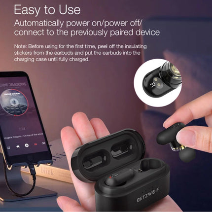 BW-FYE7 Draadloze Oordopjes - TWS Sport Oortjes One Button Control Oordopjes Bluetooth 5.0 Wireless Buds Earphones Oortelefoon Zwart