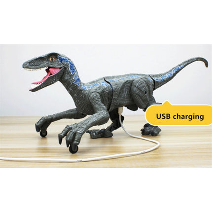 RC Velociraptor Dinosaurus met Afstandsbediening - Speelgoed Bestuurbaar Robot Grijs