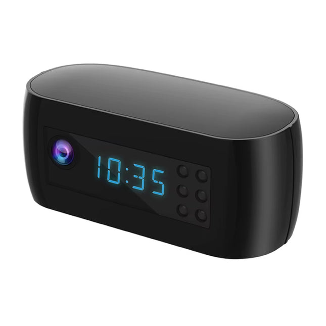 Camera Wekker - 4K WiFi Klok - Smart Home Security Night Vision Motion Detection - Zwart