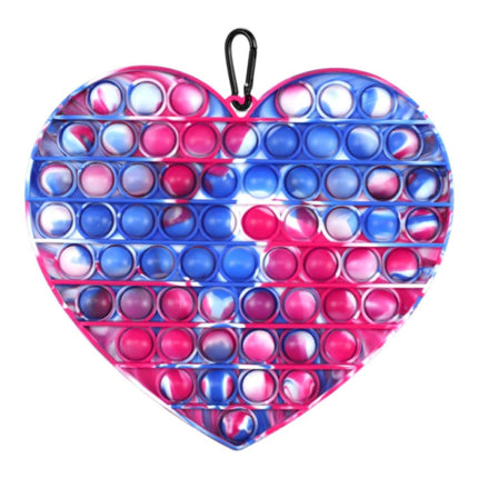 XL Pop It - 200mm Extra Groot Fidget Anti Stress Speelgoed Bubble Toy Siliconen Hartje Roze-Blauw