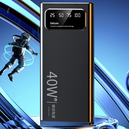 20.000mAh Mini Powerbank  met LED Display - 40W Noodaccu Batterij Oplader Zwart