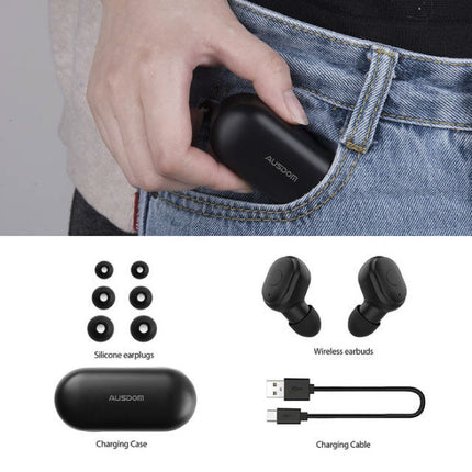 TW01 TWS Draadloze Oortjes Bluetooth 5.0 Ear Wireless Buds Earphones Earbuds Oortelefoon Zwart